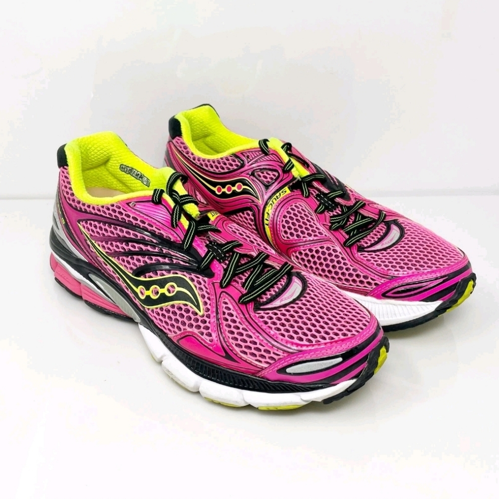 Saucony Women's Pink and Neon Green Athletic Shoes